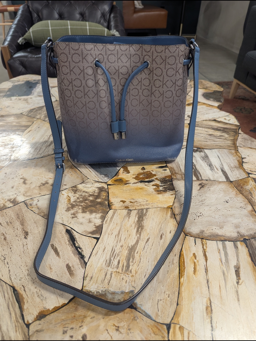 Calvin Klein Blue Gradient Signature Crossbody Bag
